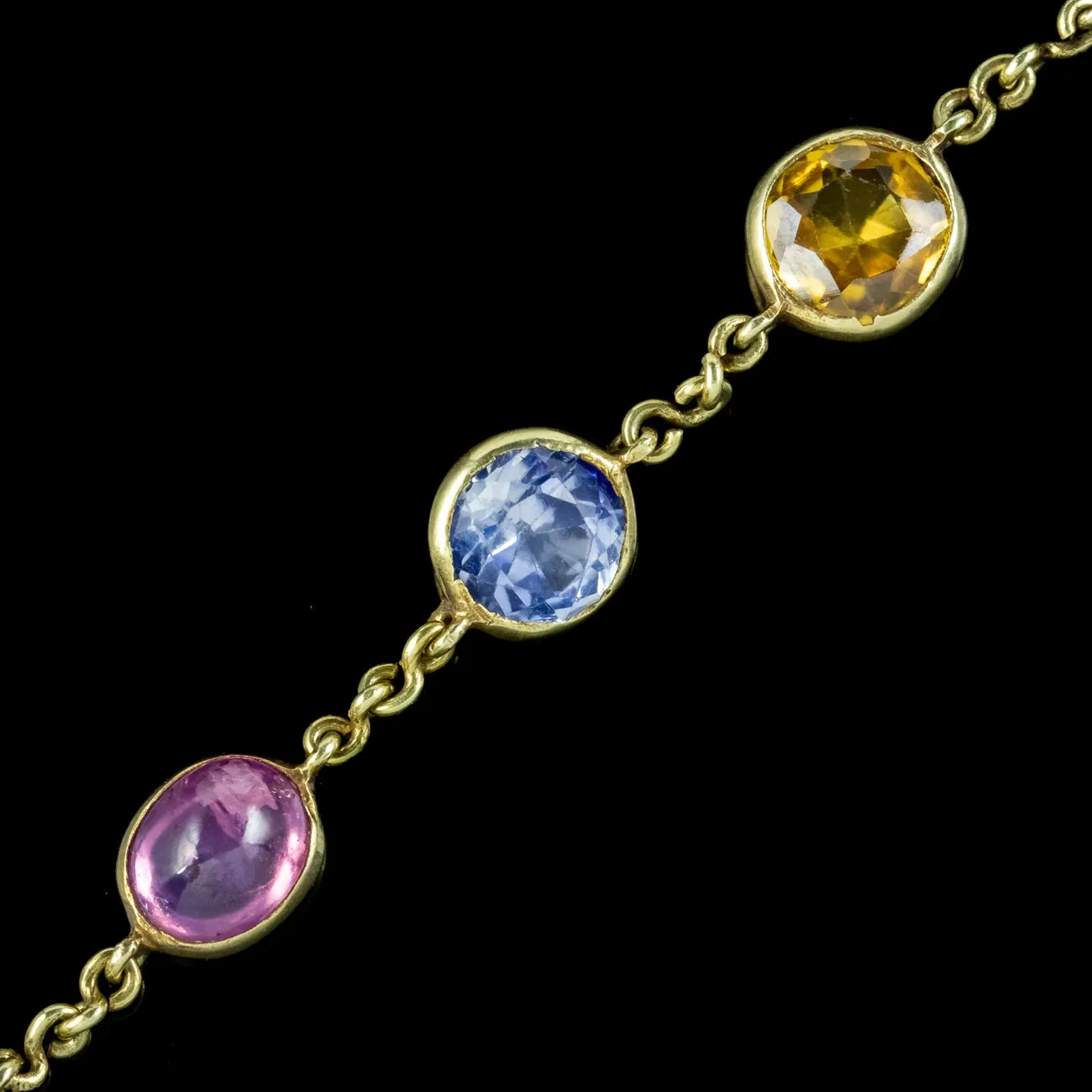 ANTIQUE VICTORIAN GEMSTONE BRACELET 18CT GOLD CIRCA 1900