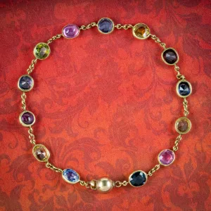 ANTIQUE VICTORIAN GEMSTONE BRACELET 18CT GOLD CIRCA 1900