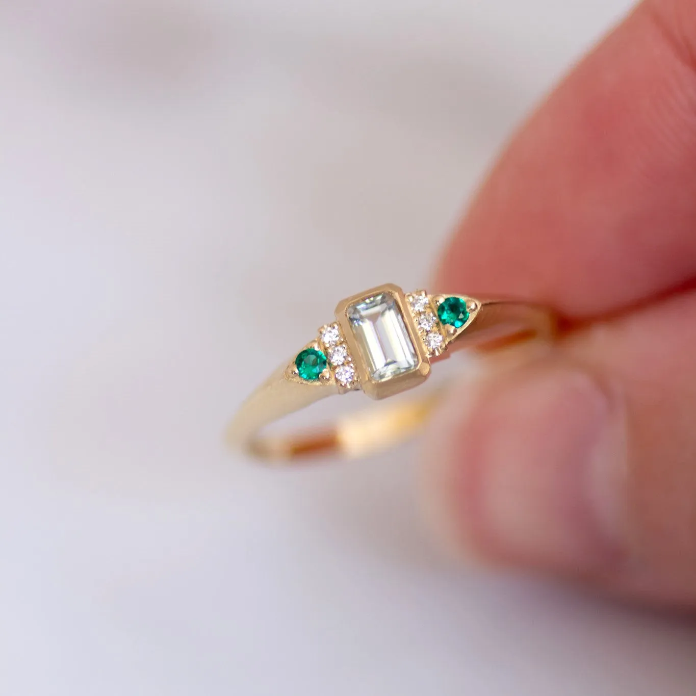 Aqua Signet Ring 14k gold