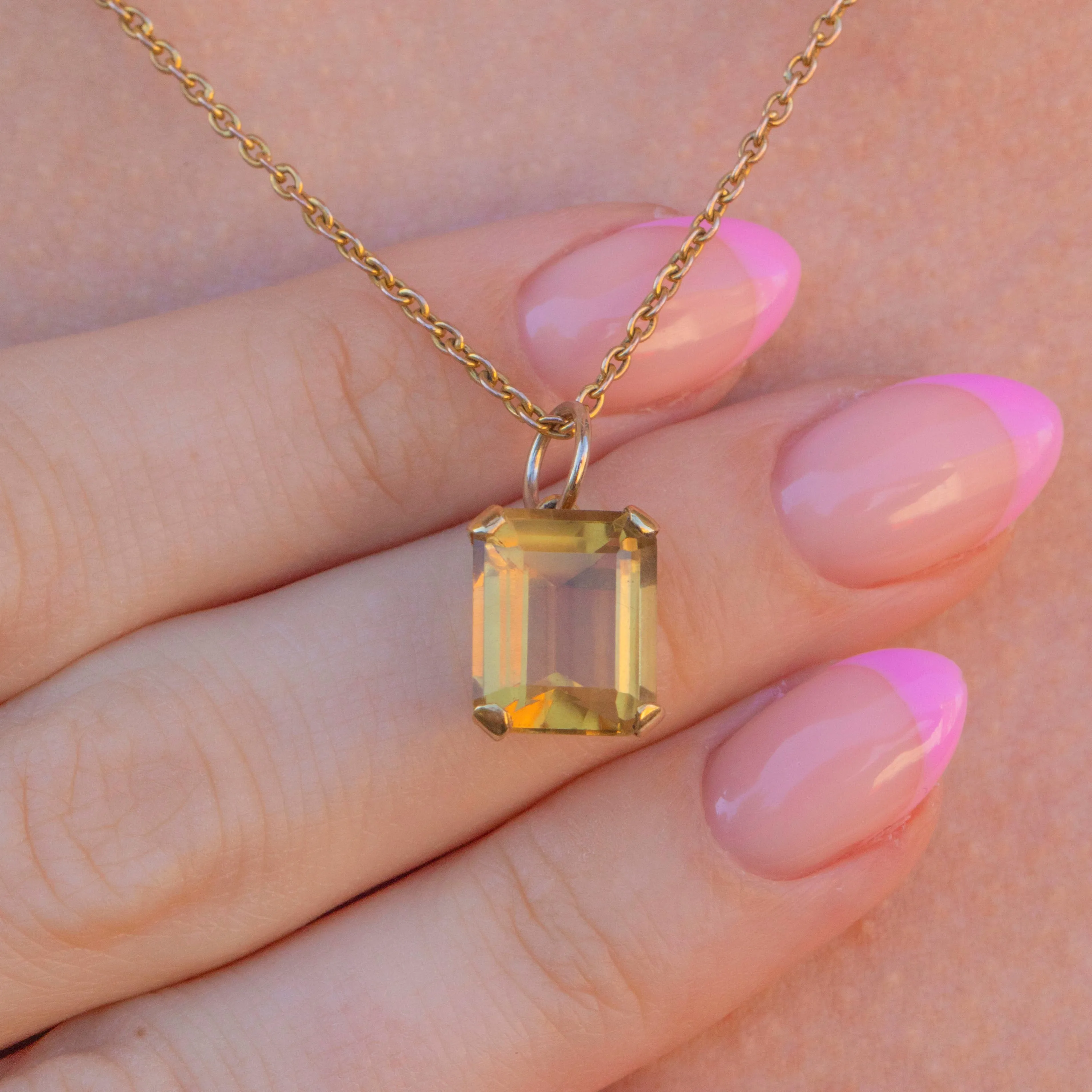 Art Deco 14ct Gold Citrine Charm, 4.00ct