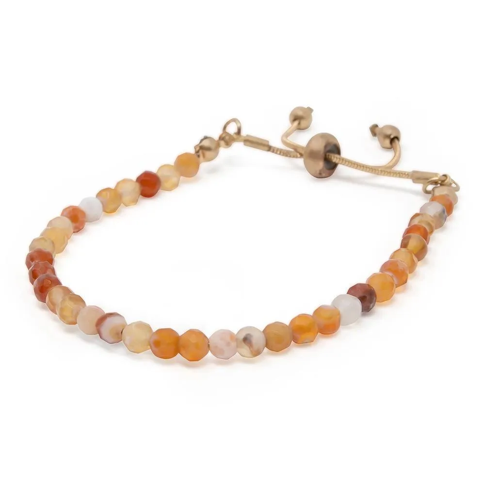 Beaded Bracelet Gold Peach