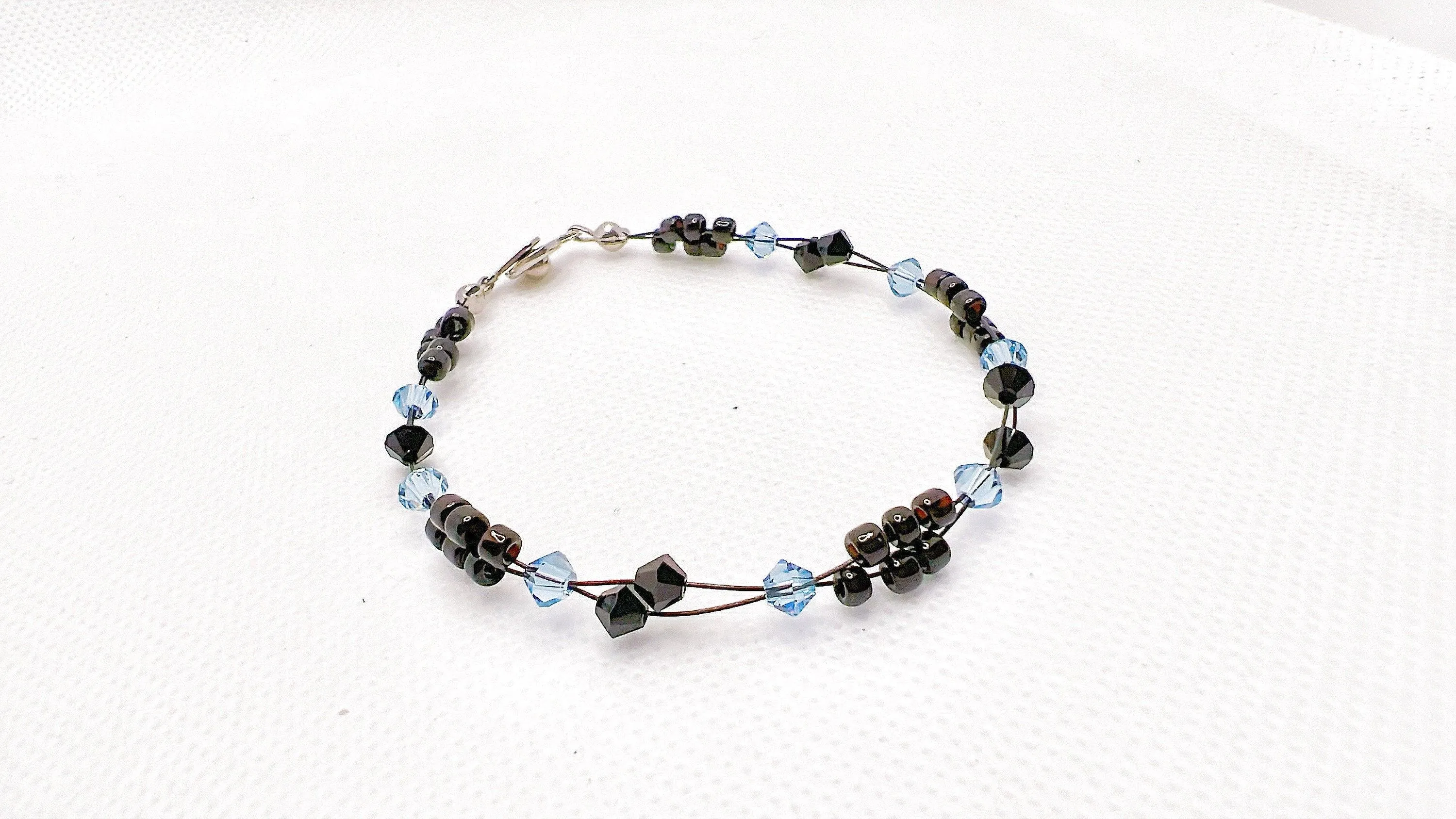 Blue Topaz Crystal Miyuki Bead Bracelet