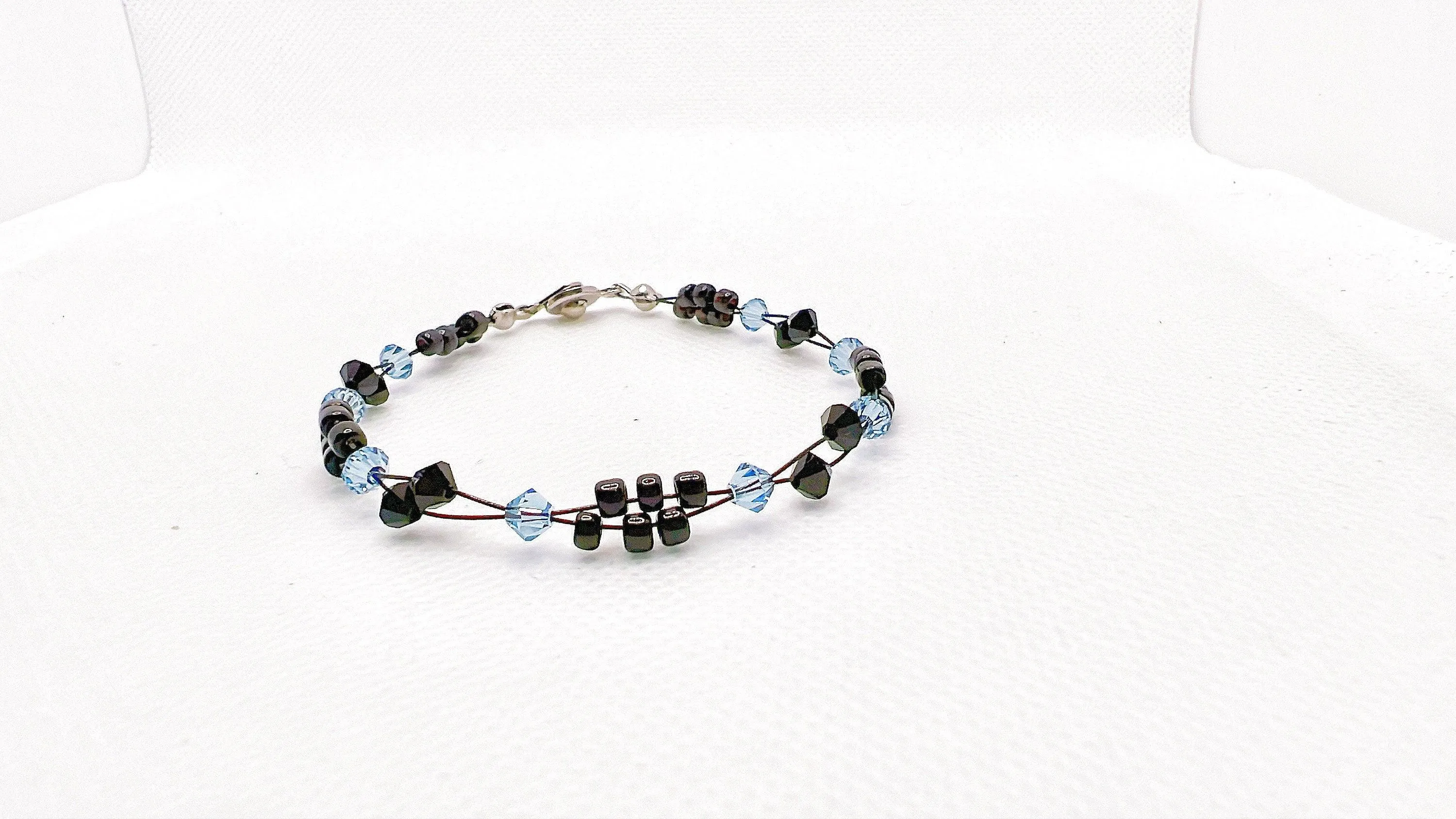 Blue Topaz Crystal Miyuki Bead Bracelet
