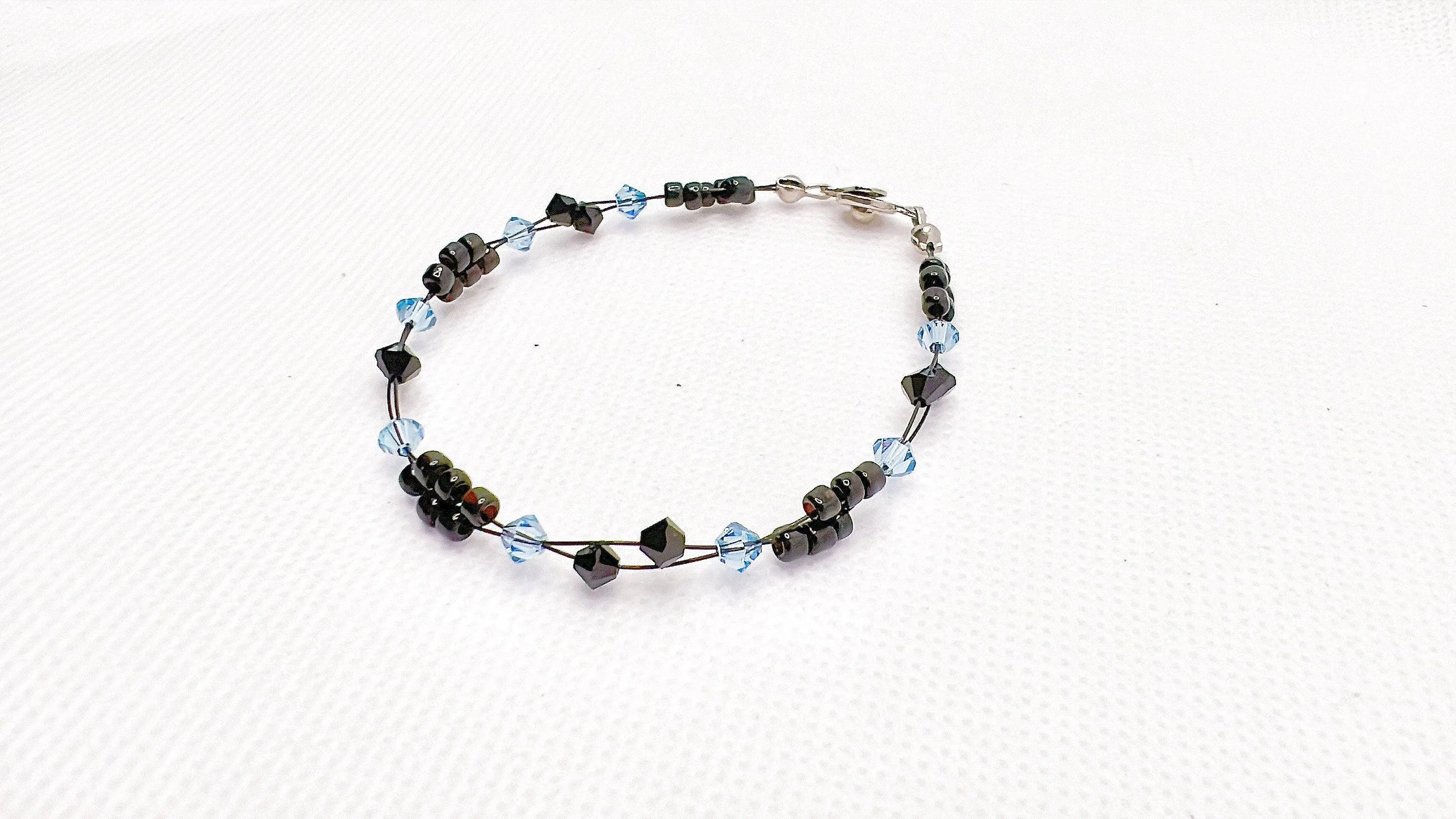 Blue Topaz Crystal Miyuki Bead Bracelet