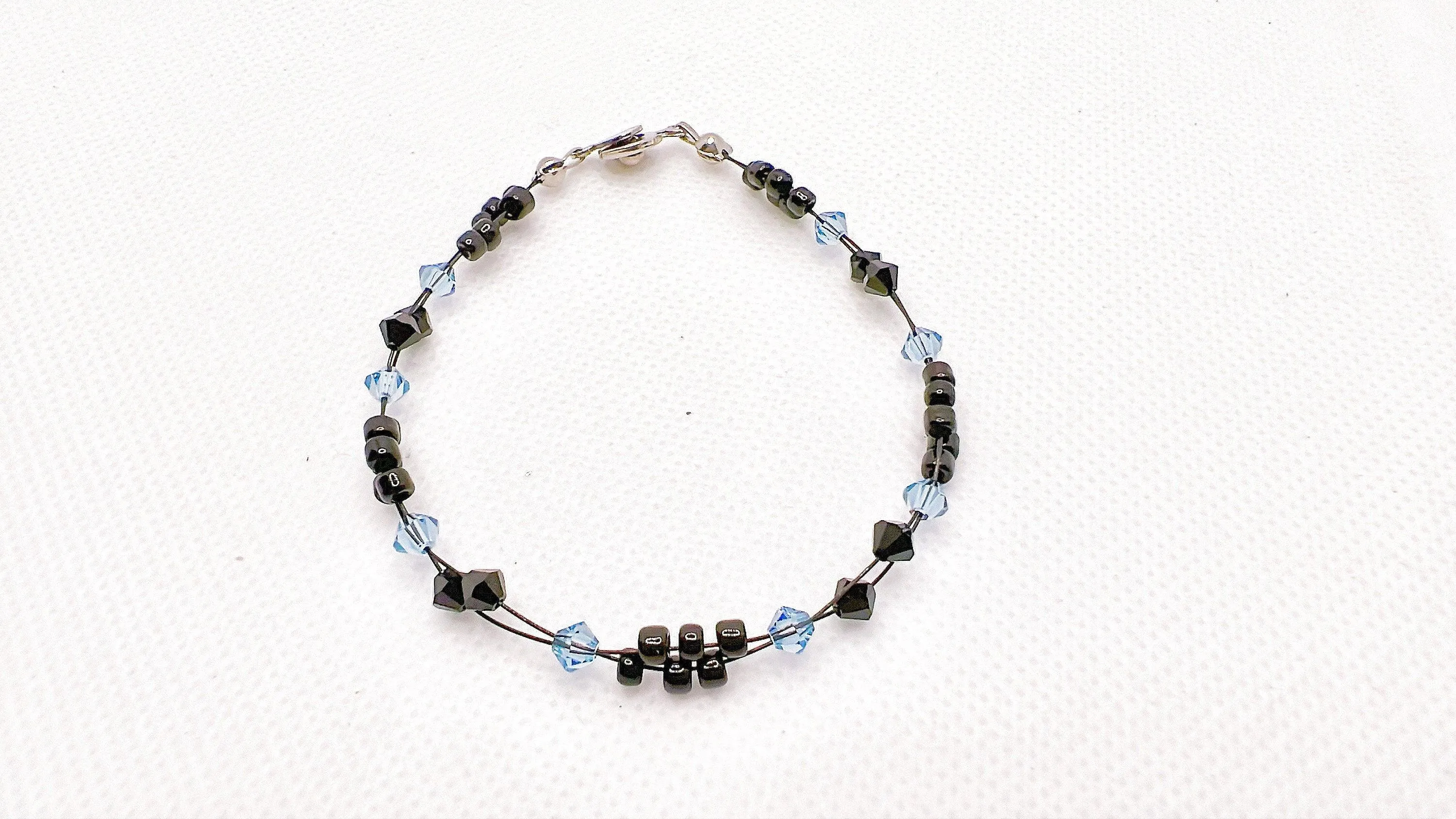 Blue Topaz Crystal Miyuki Bead Bracelet