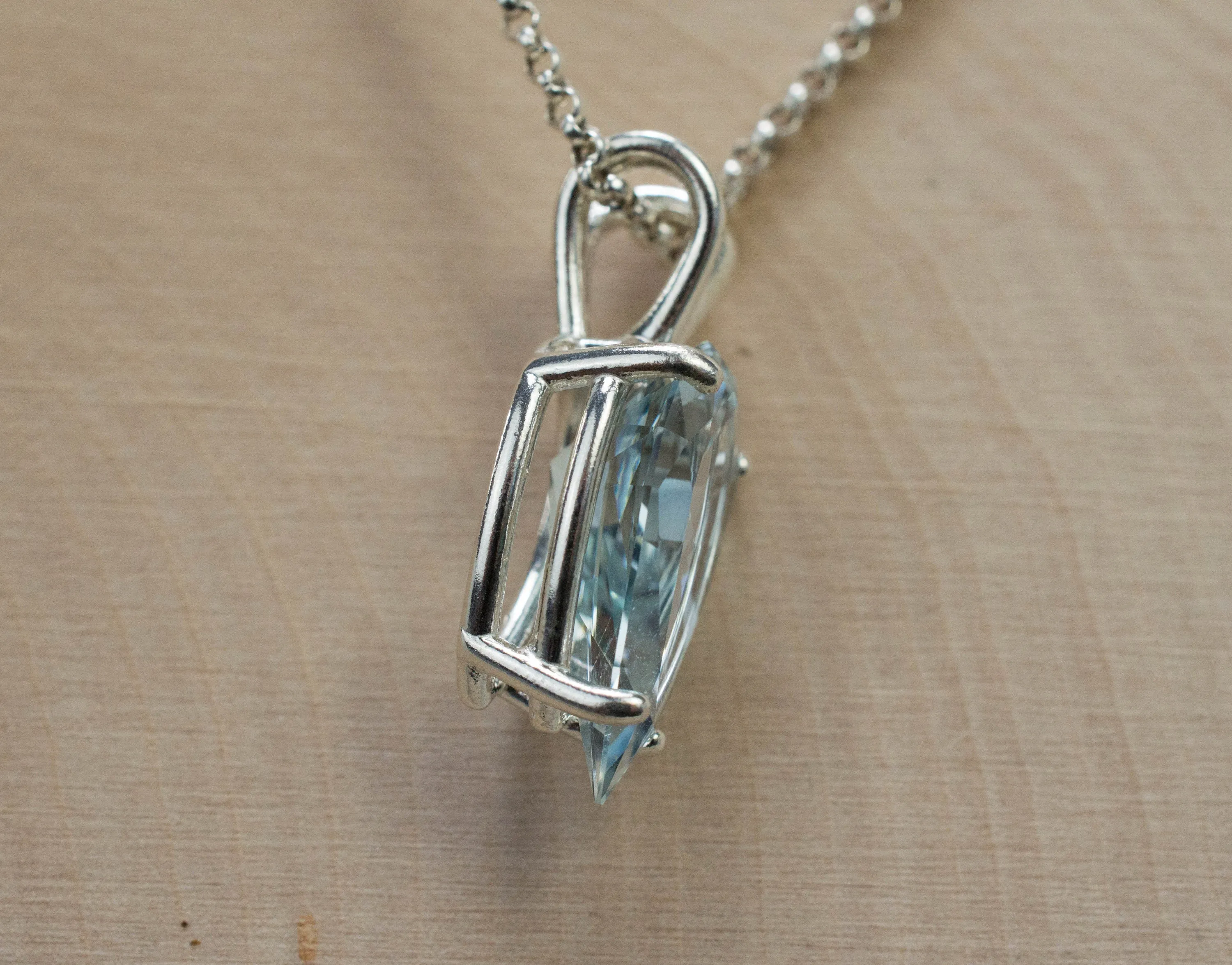 Blue Topaz Pendant; Natural Untreated Ukraine Topaz; 5.360cts