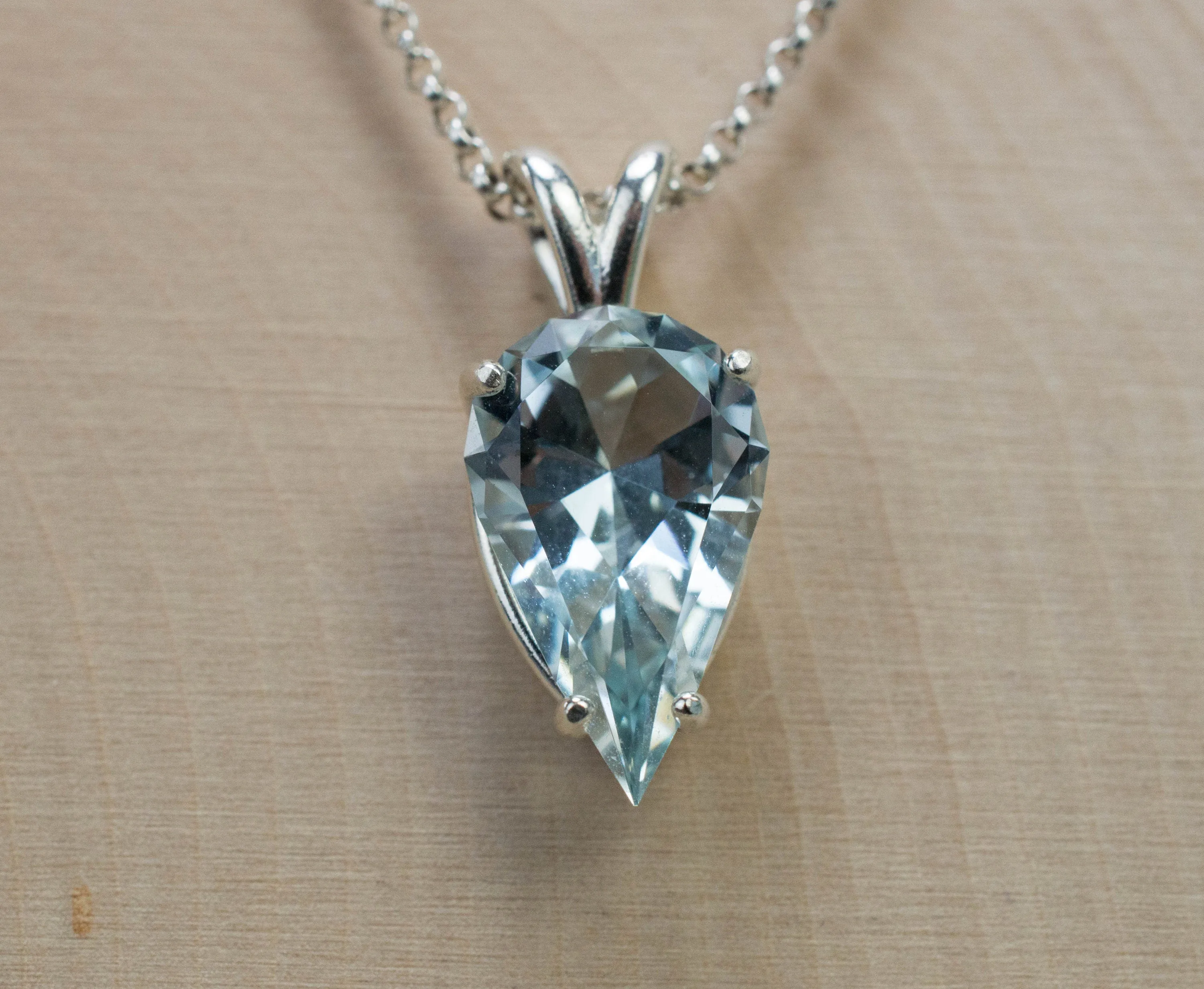 Blue Topaz Pendant; Natural Untreated Ukraine Topaz; 5.360cts