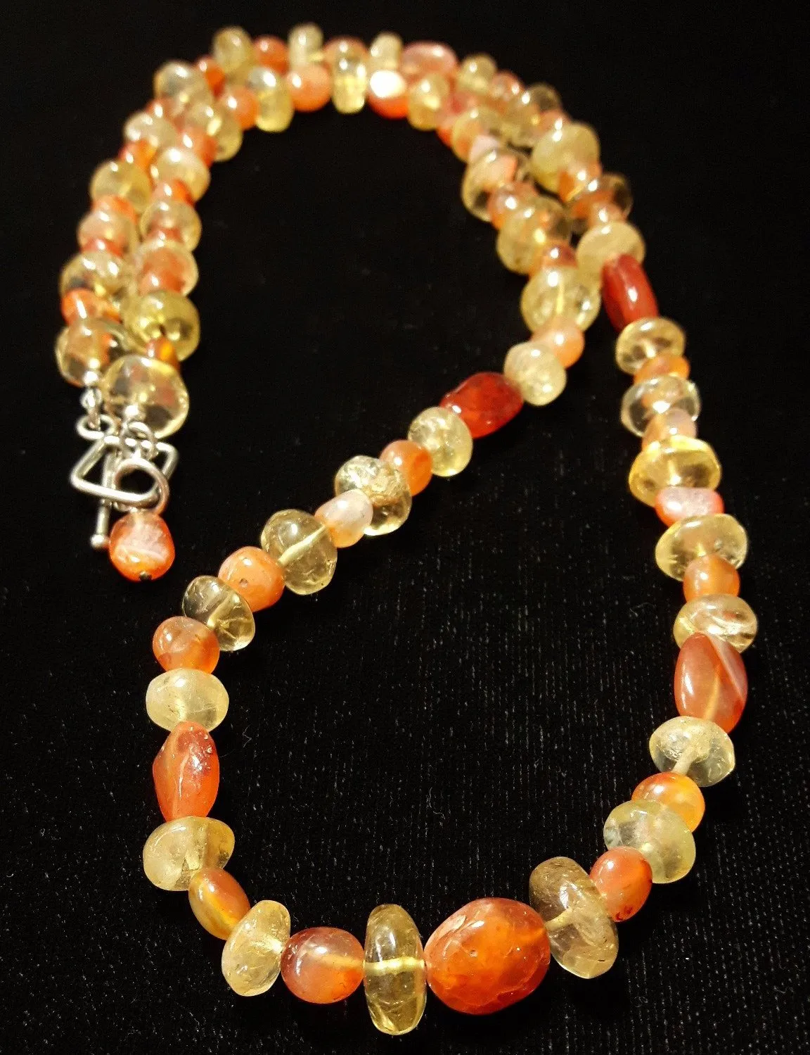 Carnelian & Citrine, Silver Necklace
