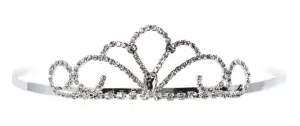 Cascading Swirl Princess Tiara with Rhinestone Gems - 6 units