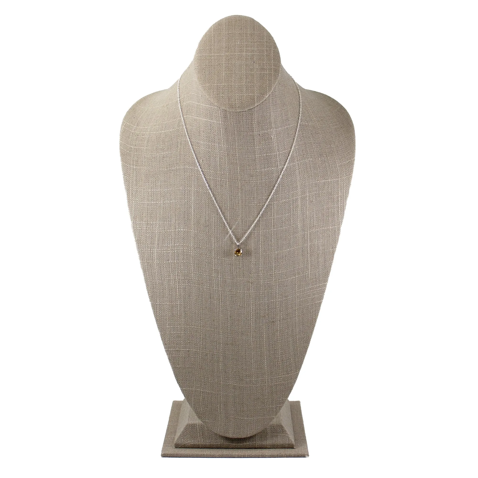 Citrine Basket Pendant Necklace - Sterling Silver, 18" or 20" Lengths