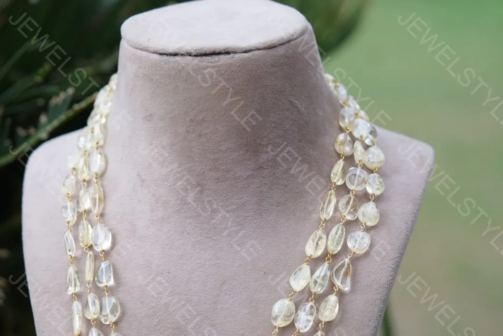 Citrine Beads Necklace (4-4941)(F)