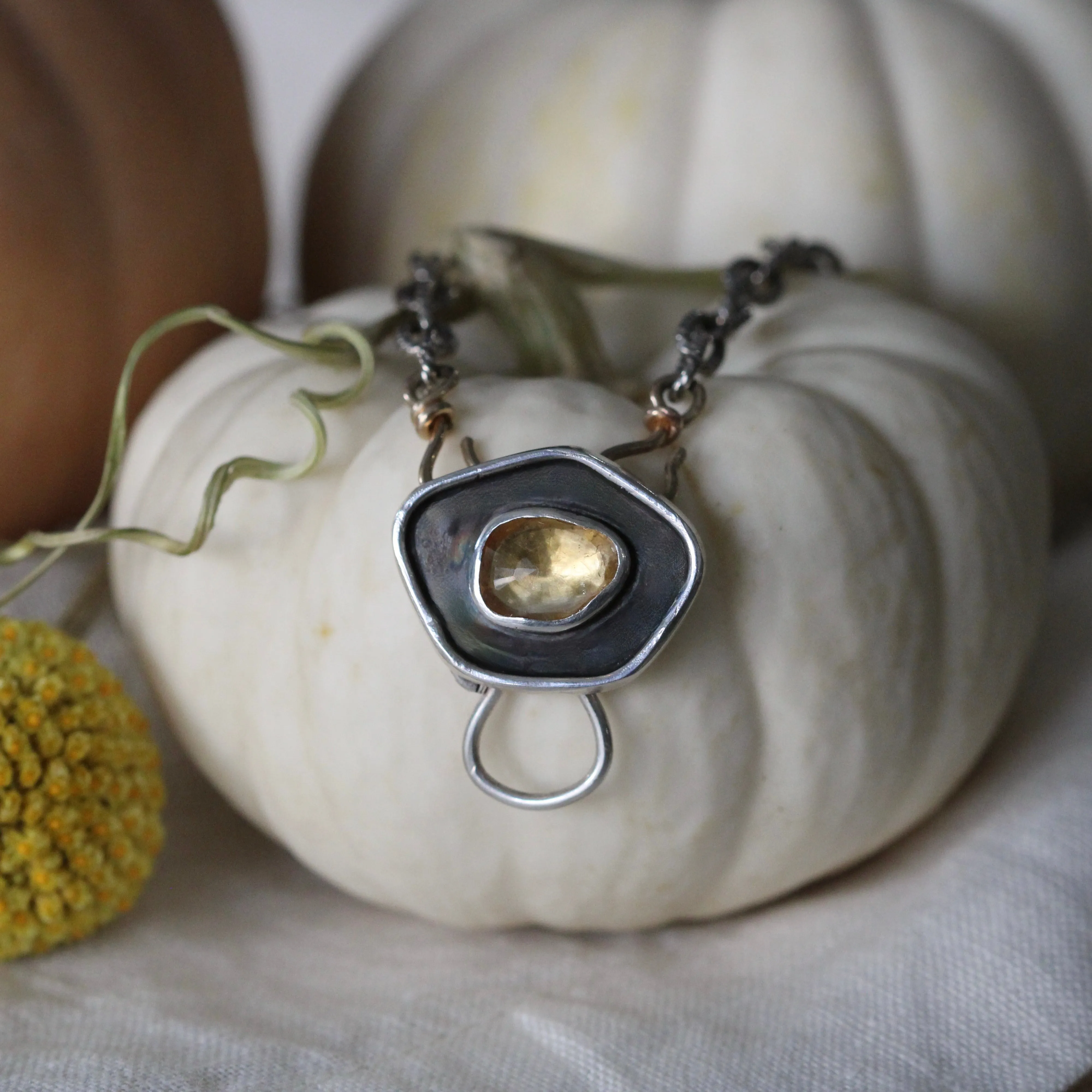 Citrine Charm Collector Pendant for Interchangeable necklace collection