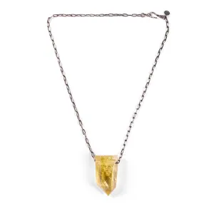 Citrine Quartz Necklace On Silver Chain - Small