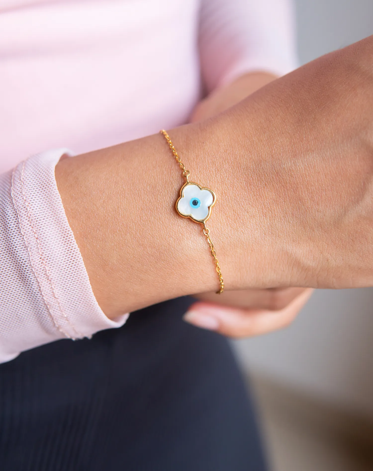 Clover Evil Eye Bracelet