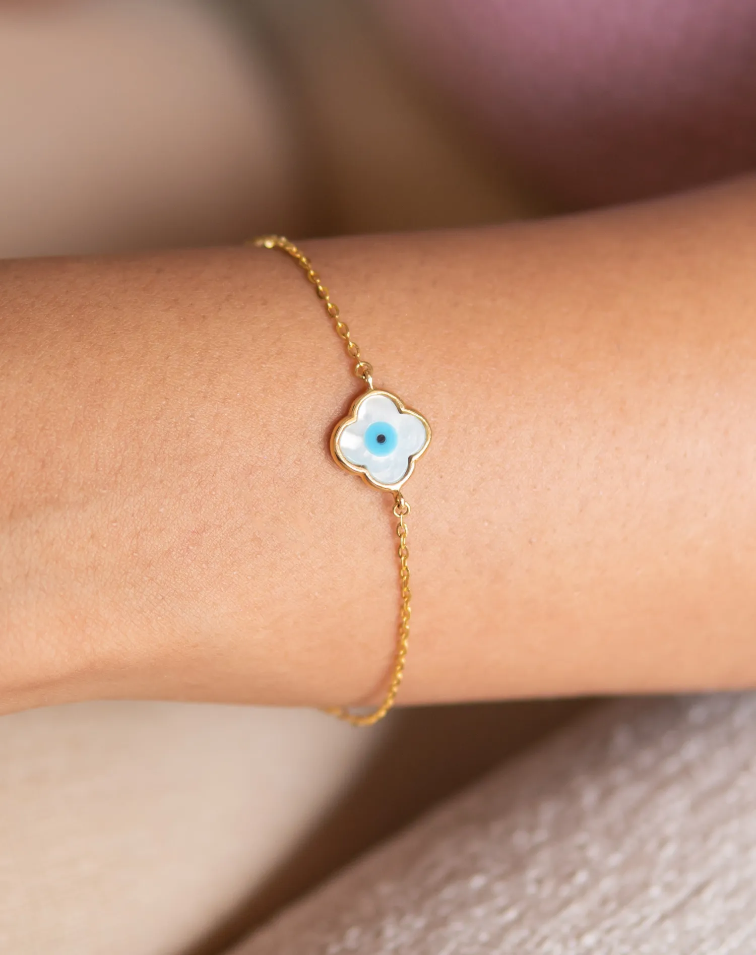 Clover Evil Eye Bracelet