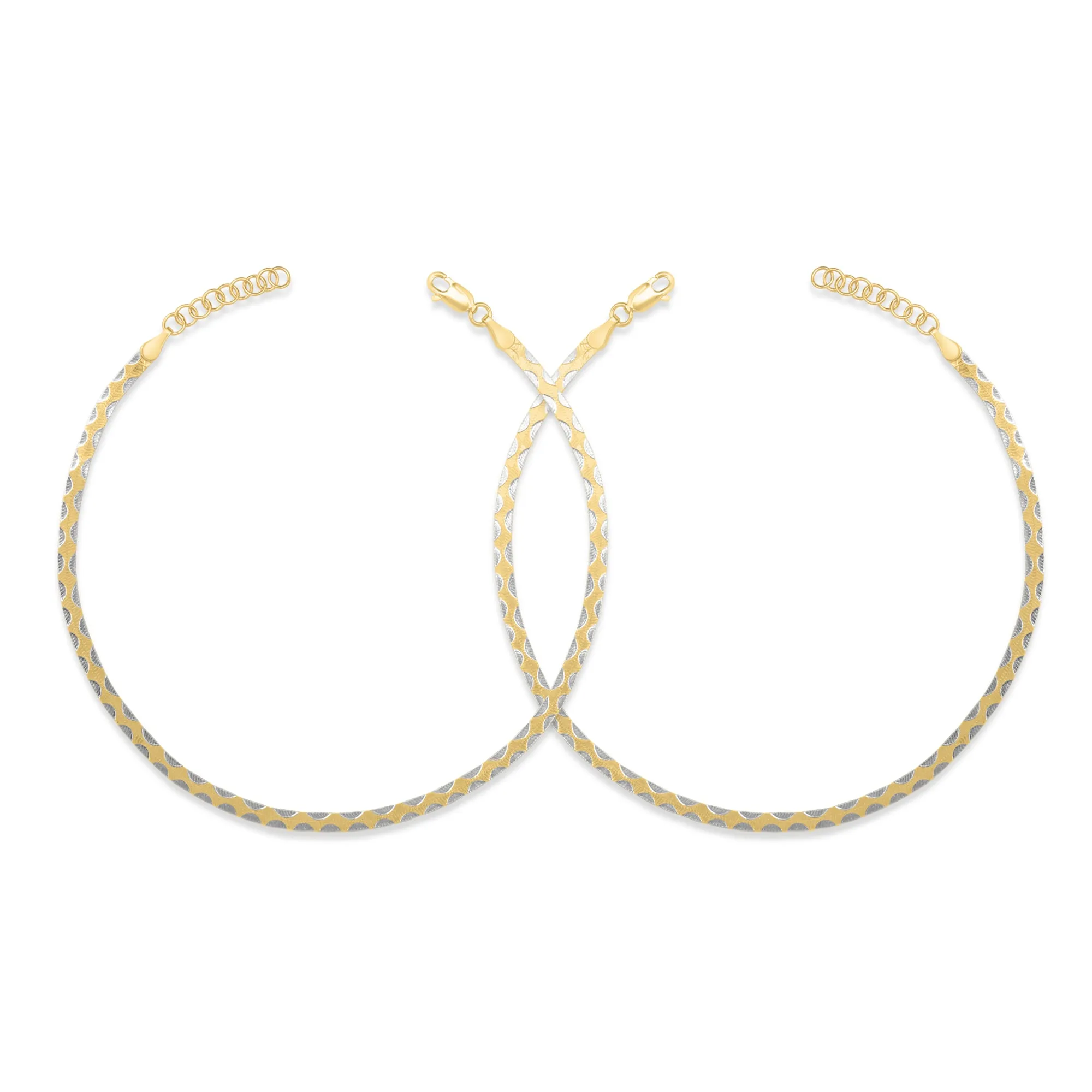 Dual Tone Delight 925 Sterling Silver Anklet