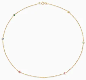 Essential Multigem Bezel Necklace