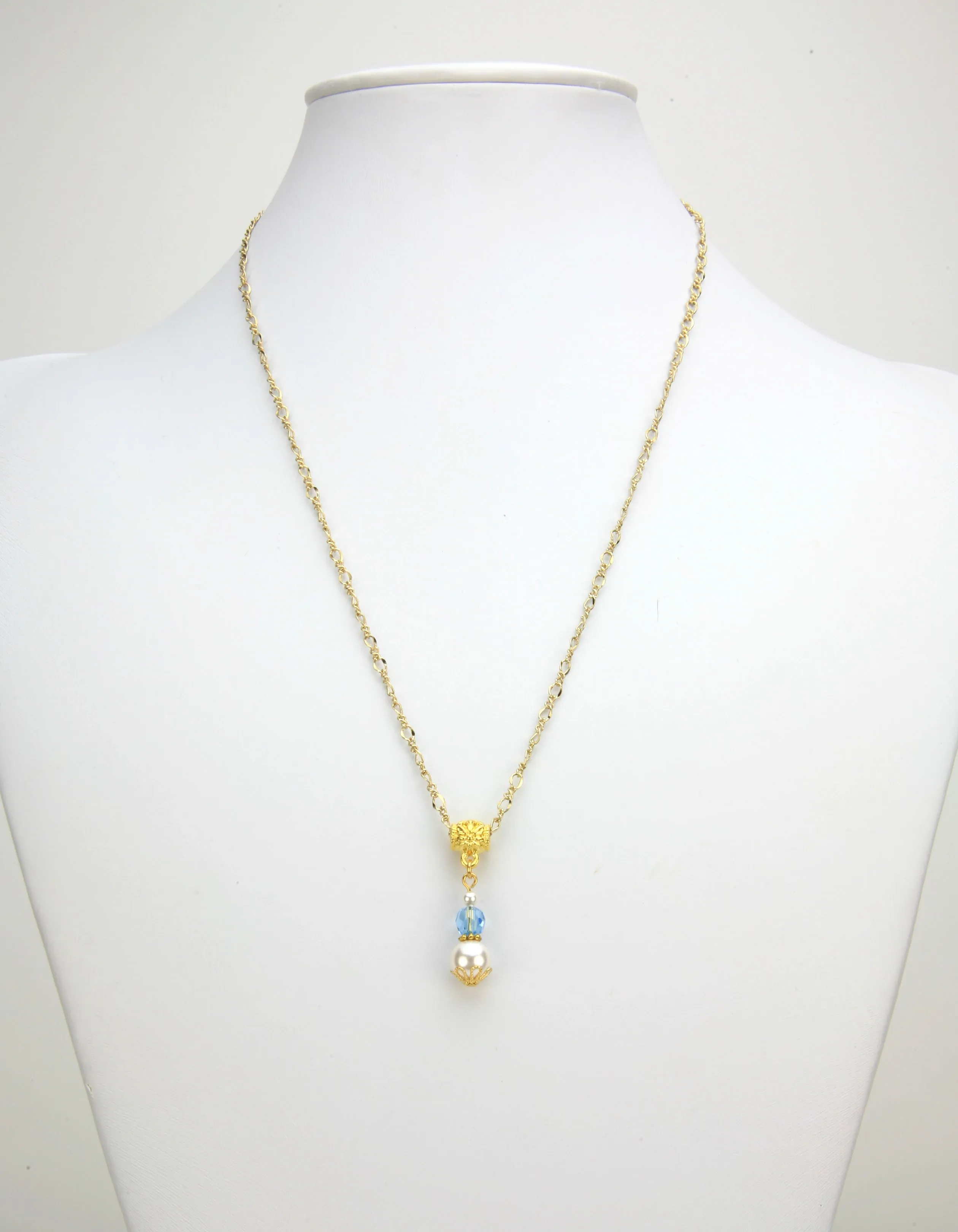 Gold March Birthstone Pendant