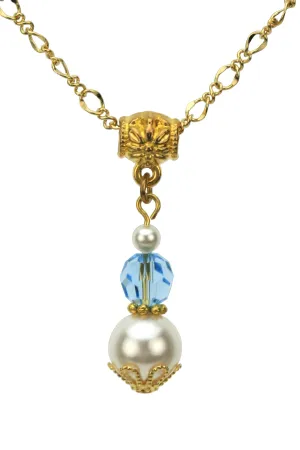 Gold March Birthstone Pendant