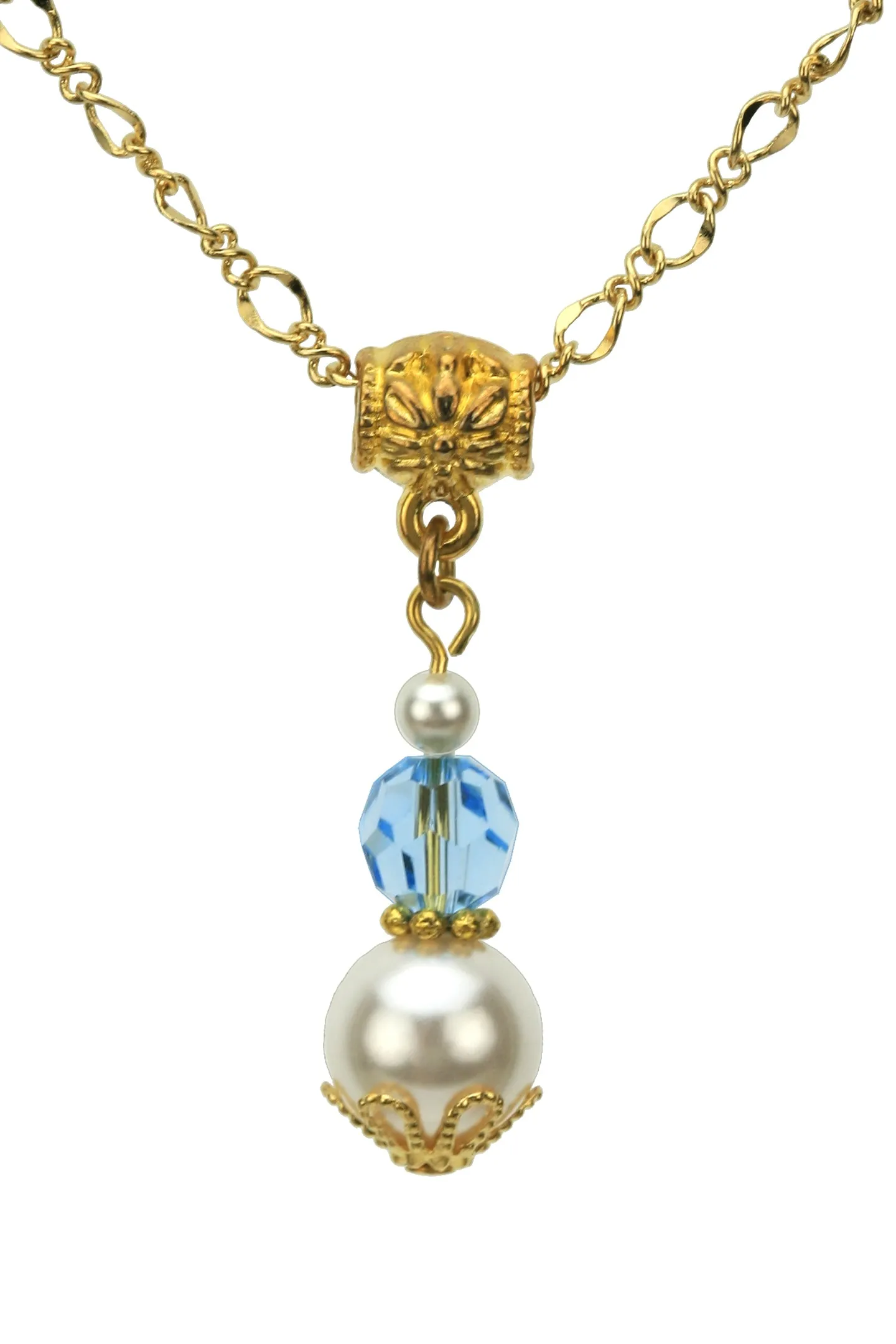 Gold March Birthstone Pendant