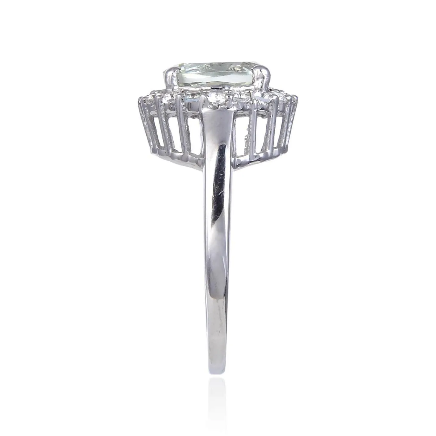 Green Amethyst Halo Ring