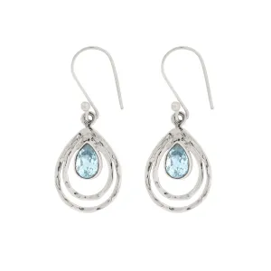 Infinity Universe Earrings - Blue Topaz