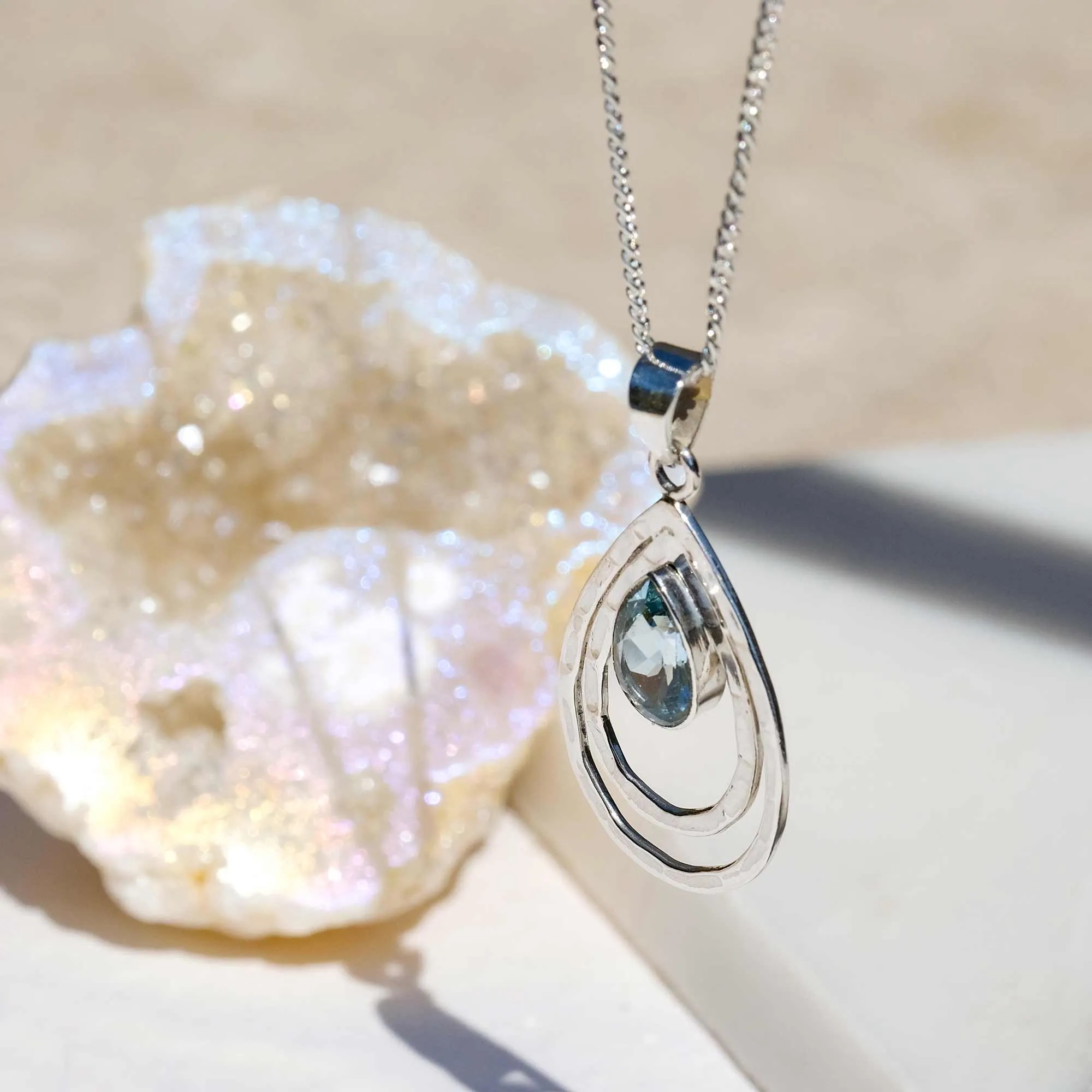 Infinity Universe Necklace  - Blue Topaz