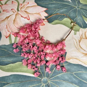 'Josephine' short multi-strand resin bougainvillea necklace