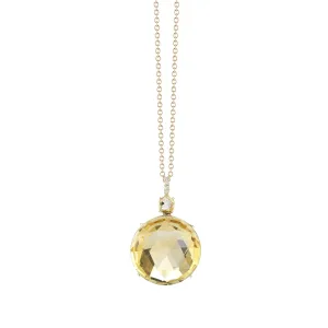 Lilies - Pendant with Citrine and Diamonds, 18k Yellow Gold
