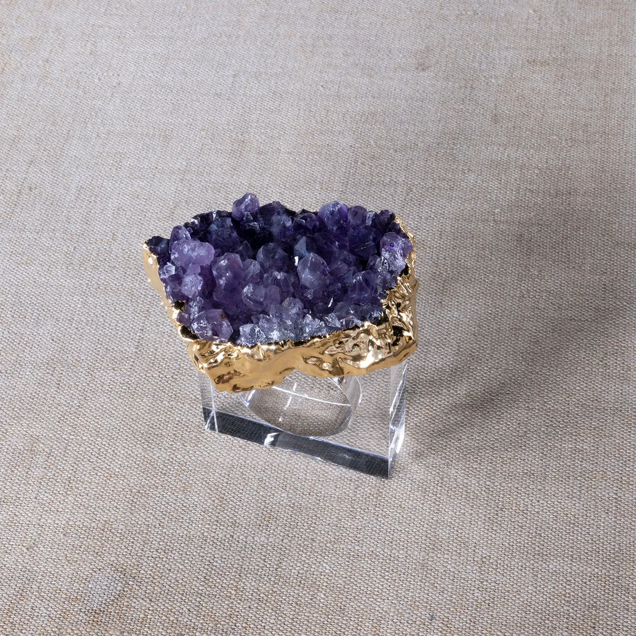 Napkin Holder Amethyst on Lucite