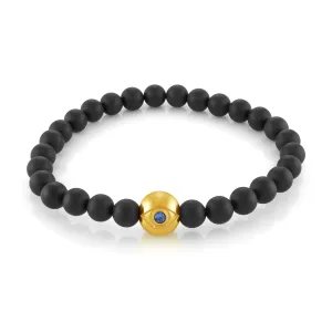 Onyx Beads & Evil Eye Bracelet