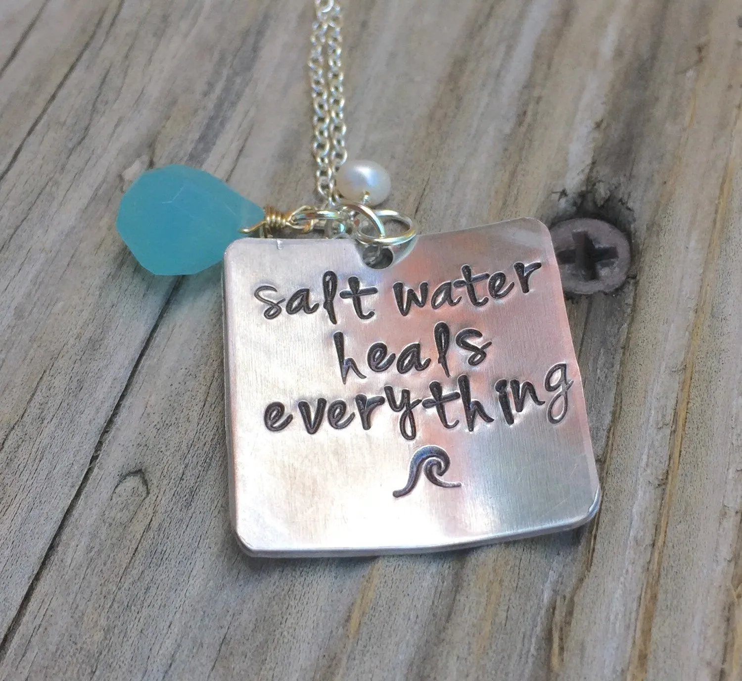 Salt Water Heals Everything Necklace, Natashaaloha