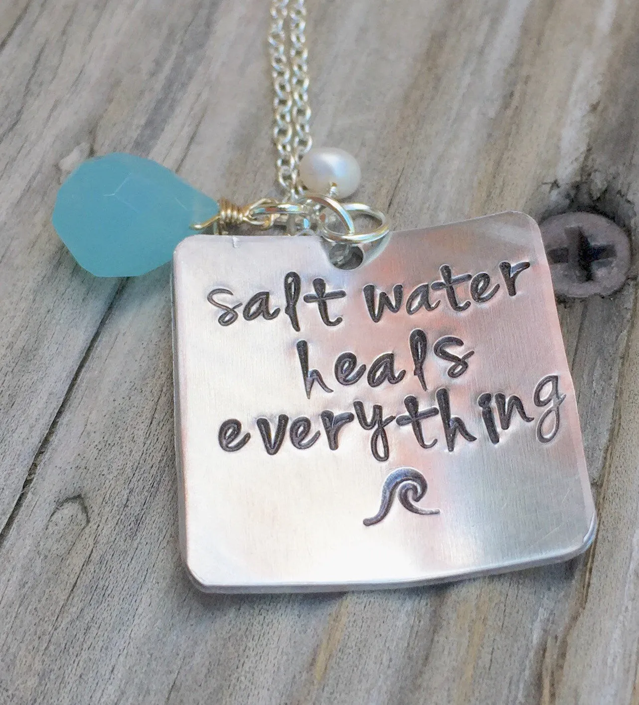 Salt Water Heals Everything Necklace, Natashaaloha