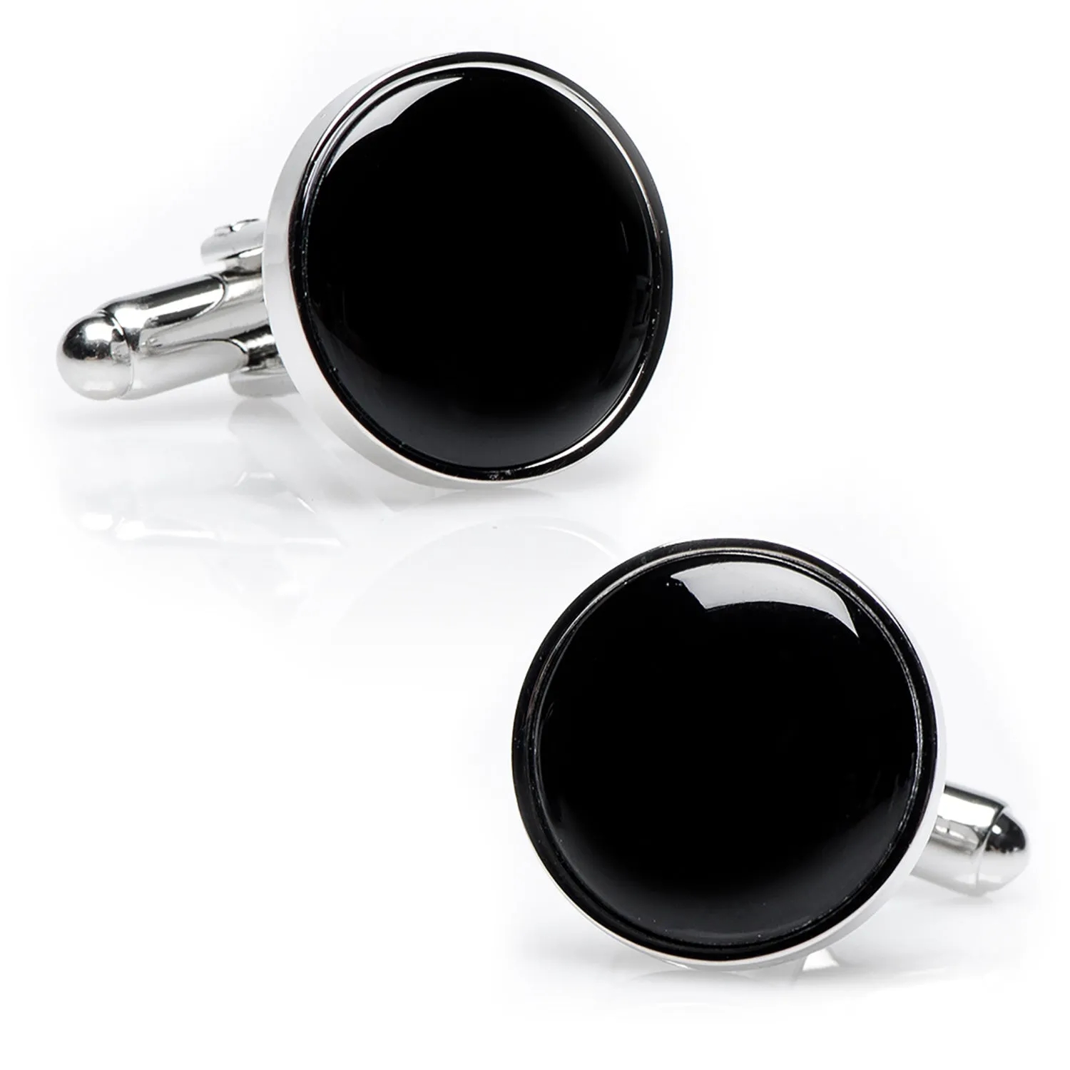 Silver and Onyx Stud Set