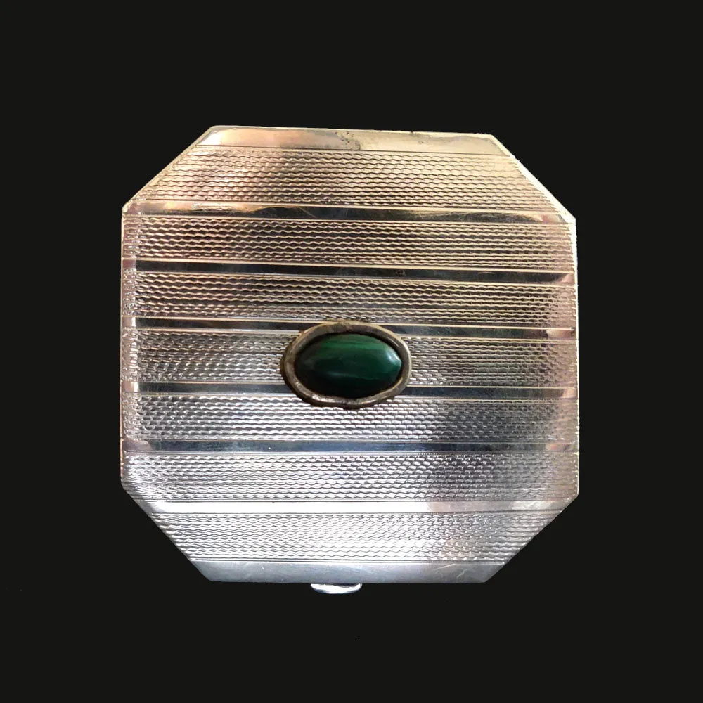 Silver Box With Green Stone