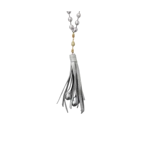 Silver Pearl Tassel Necklace