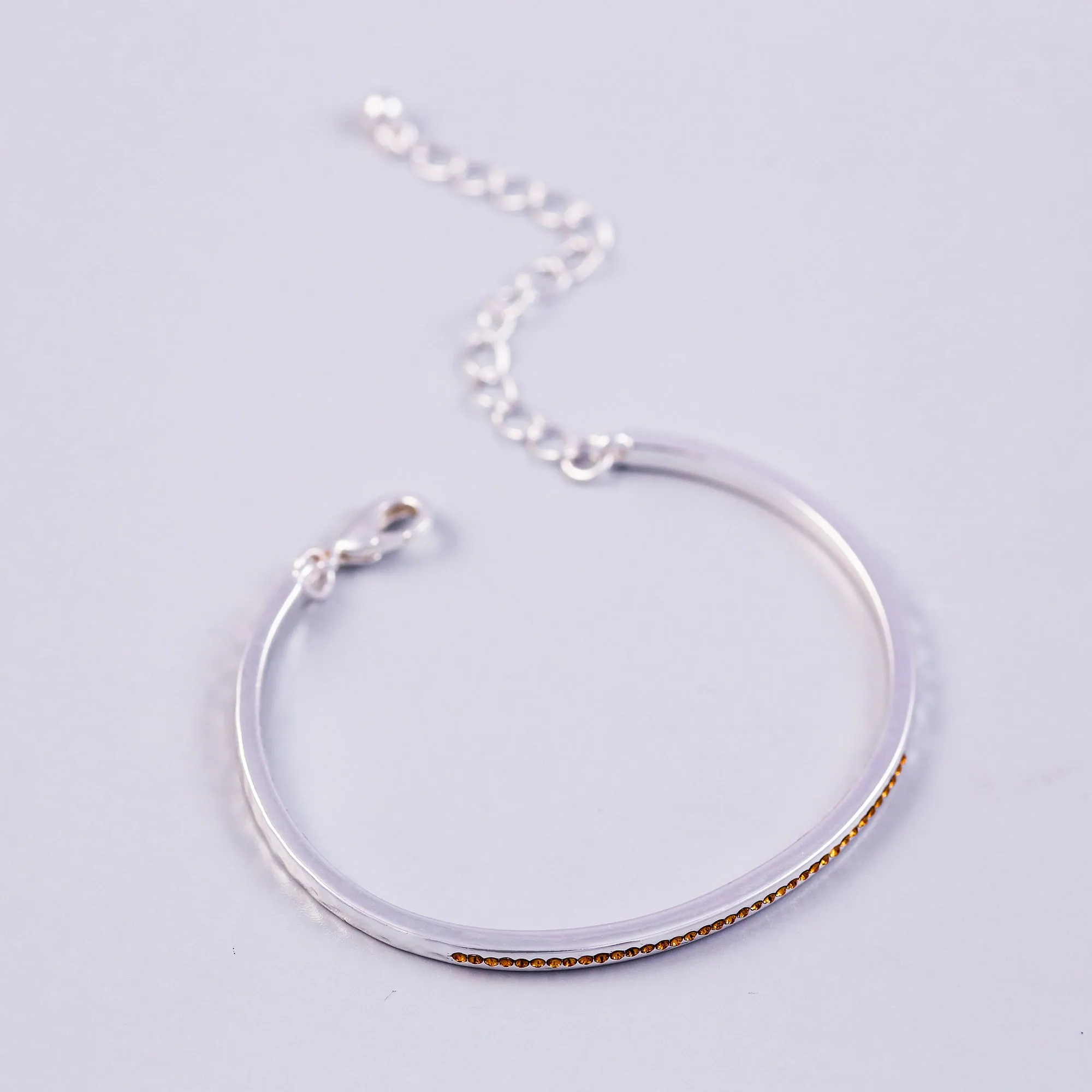 Silver Topaz November Birthstone Bangle