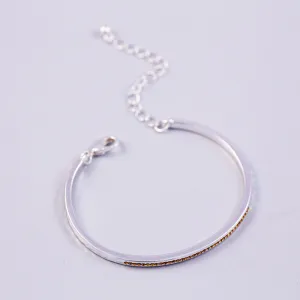 Silver Topaz November Birthstone Bangle