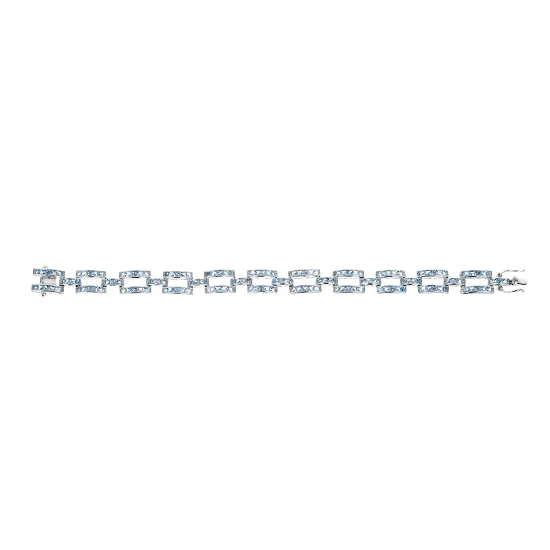 Sterling Silver Blue Topaz & Chowky Bracelet