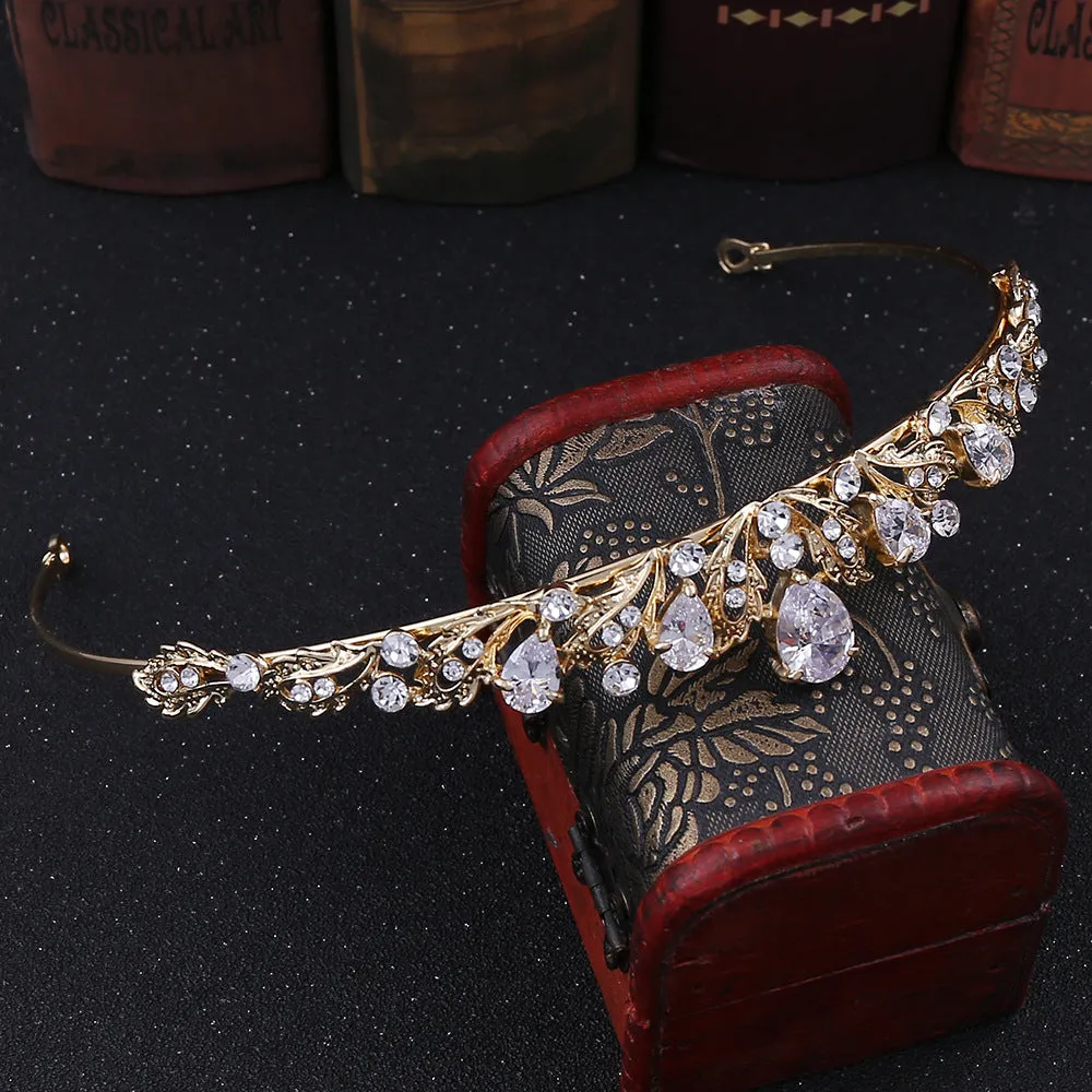 Style bridal tiara headband luxury zircon small crown princess birthday wedding gift