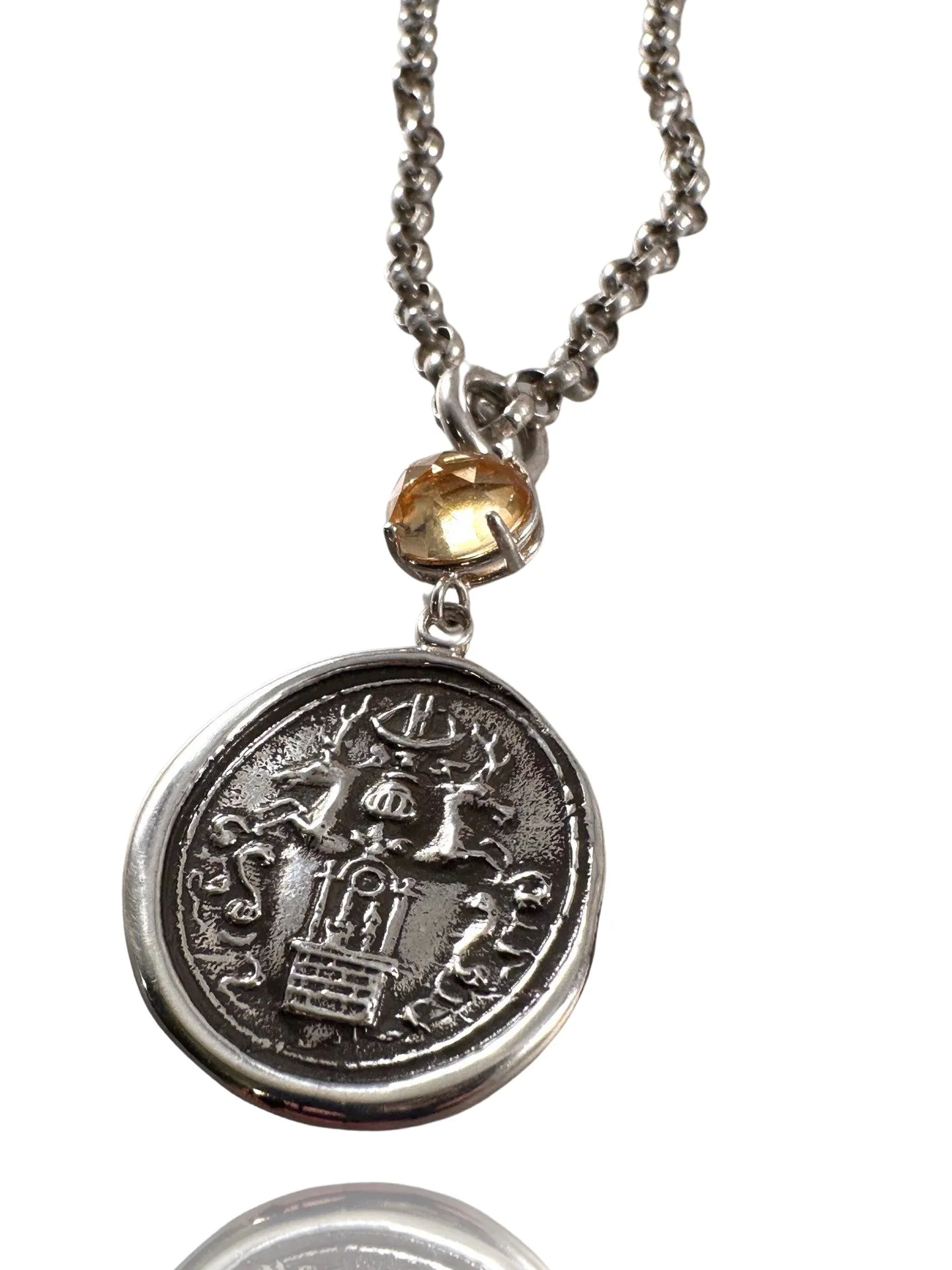 Tree of Life and Citrine Sterling Necklace