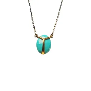 Turquoise Lucky Scarab Pendant