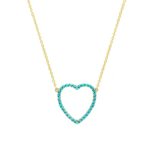 Turquoise Open Heart Necklace