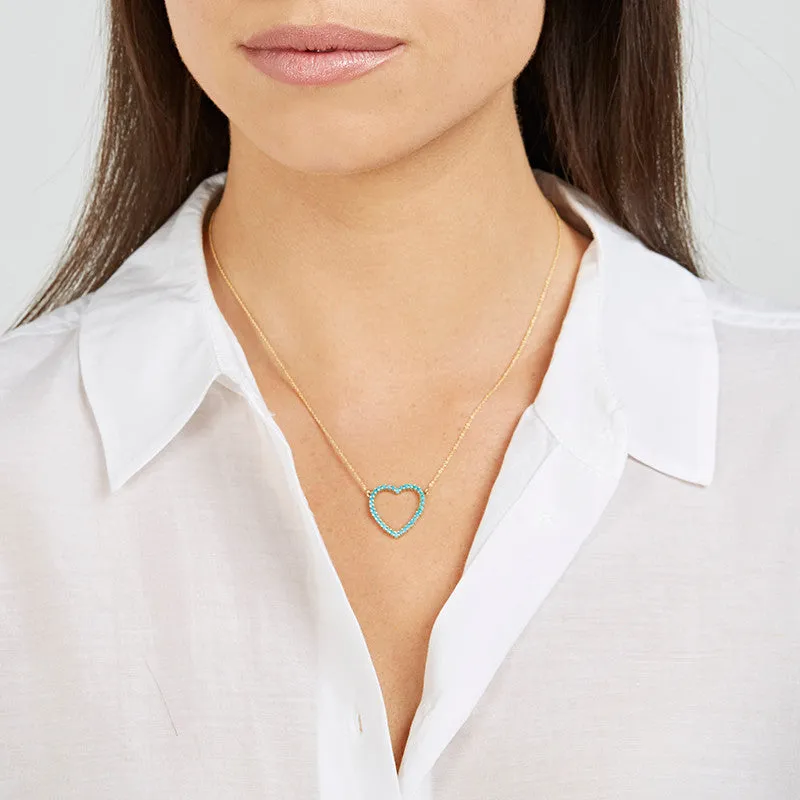 Turquoise Open Heart Necklace