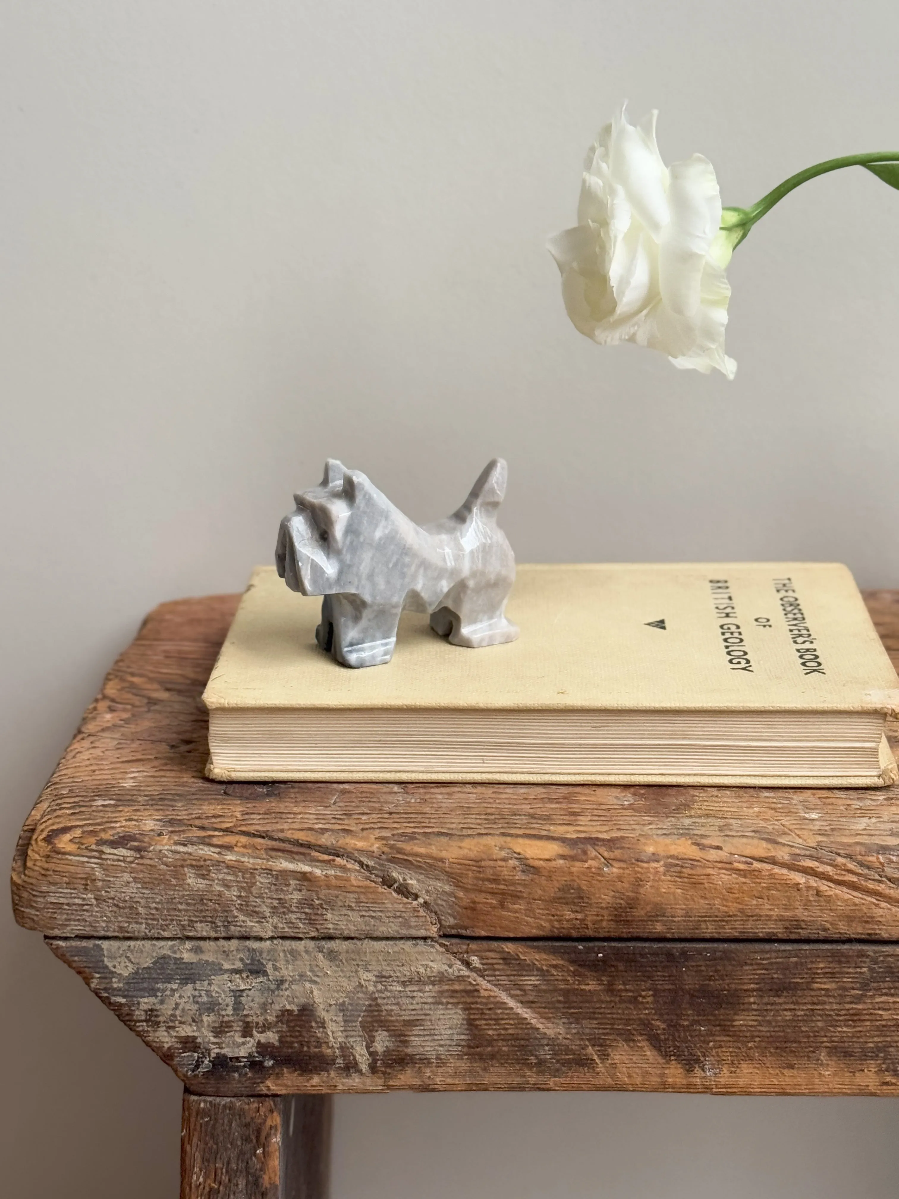 Vintage Miniature Hand-Carved Onyx Scotty Dog