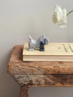 Vintage Miniature Hand-Carved Onyx Scotty Dog