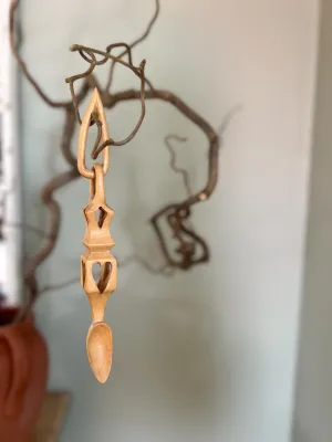 Vintage Small Love Spoon  Intricately Carved