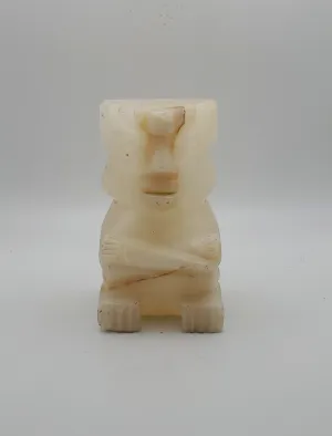 Vintage White Onyx Carved Tiki