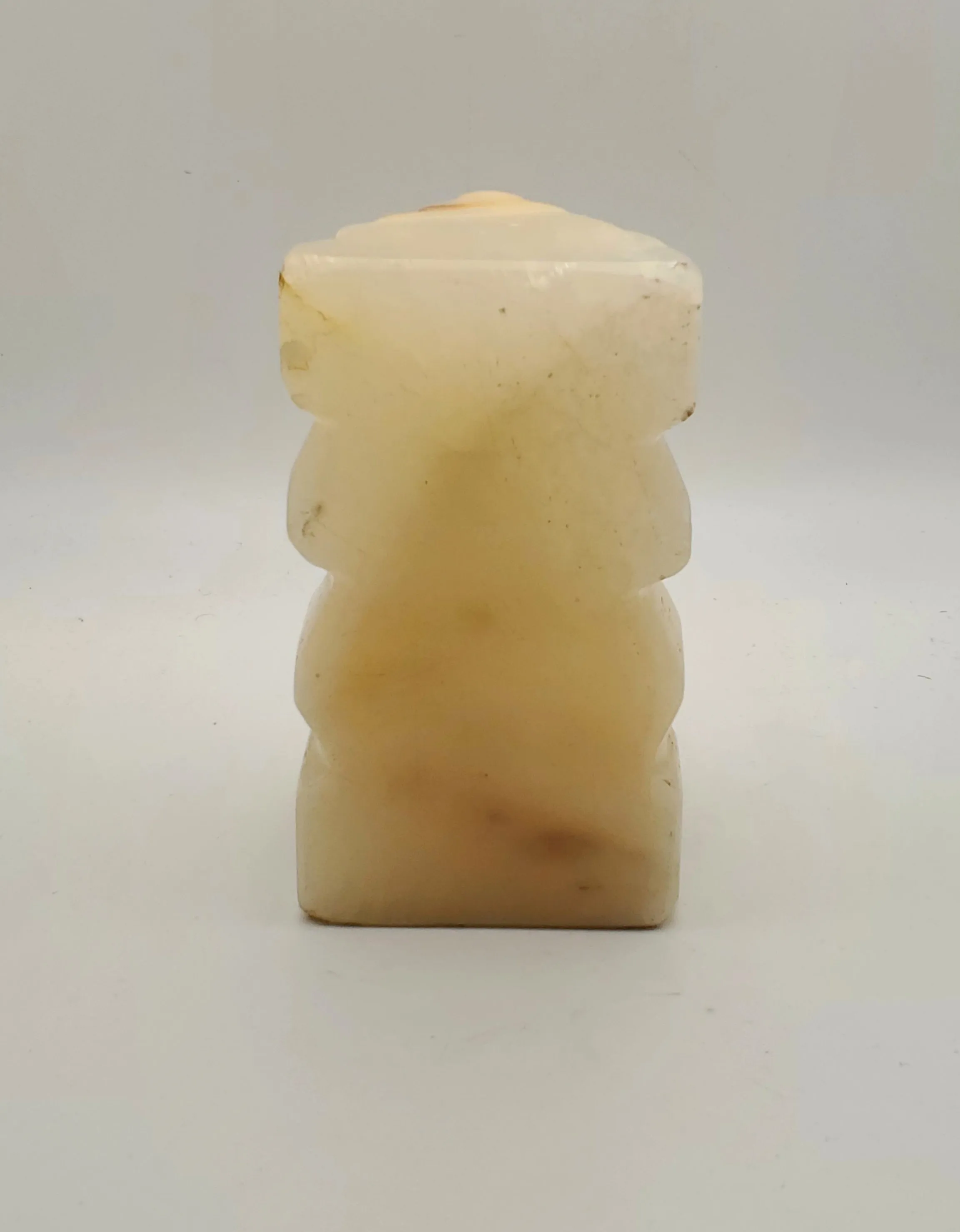 Vintage White Onyx Carved Tiki
