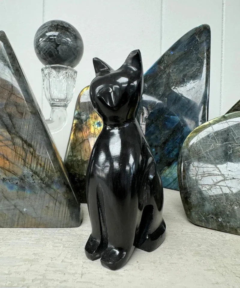 Witch's Way Craft Onyx Crystal Cat